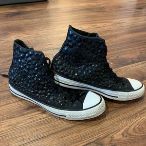 Black jeweled Converse